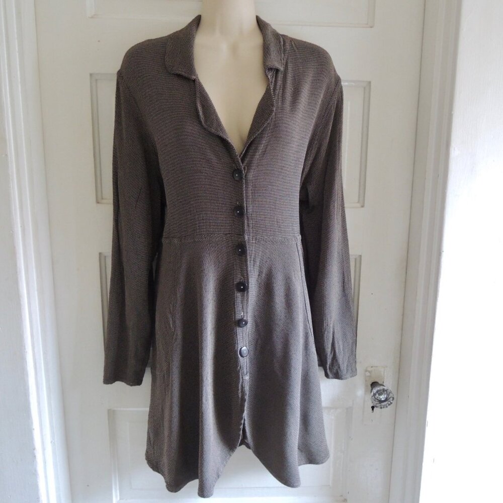 Vintage Jeanne Engelhart Brown & Tan Reversible Jacket Duster S *Runs L